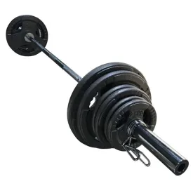 Hit Fitness Olympic Cast Iron Tri-Grip Set | 100kg 7ft Bar