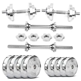 Home Gym Set | Alloy Steel Adjustable Dumbbell Set | Steel Dumbbell Plates | (20-40kg) | Dumbbells | Steel Weight Plates | Home Gym Equipments for Men (30kg Steel Dumbbell Set)