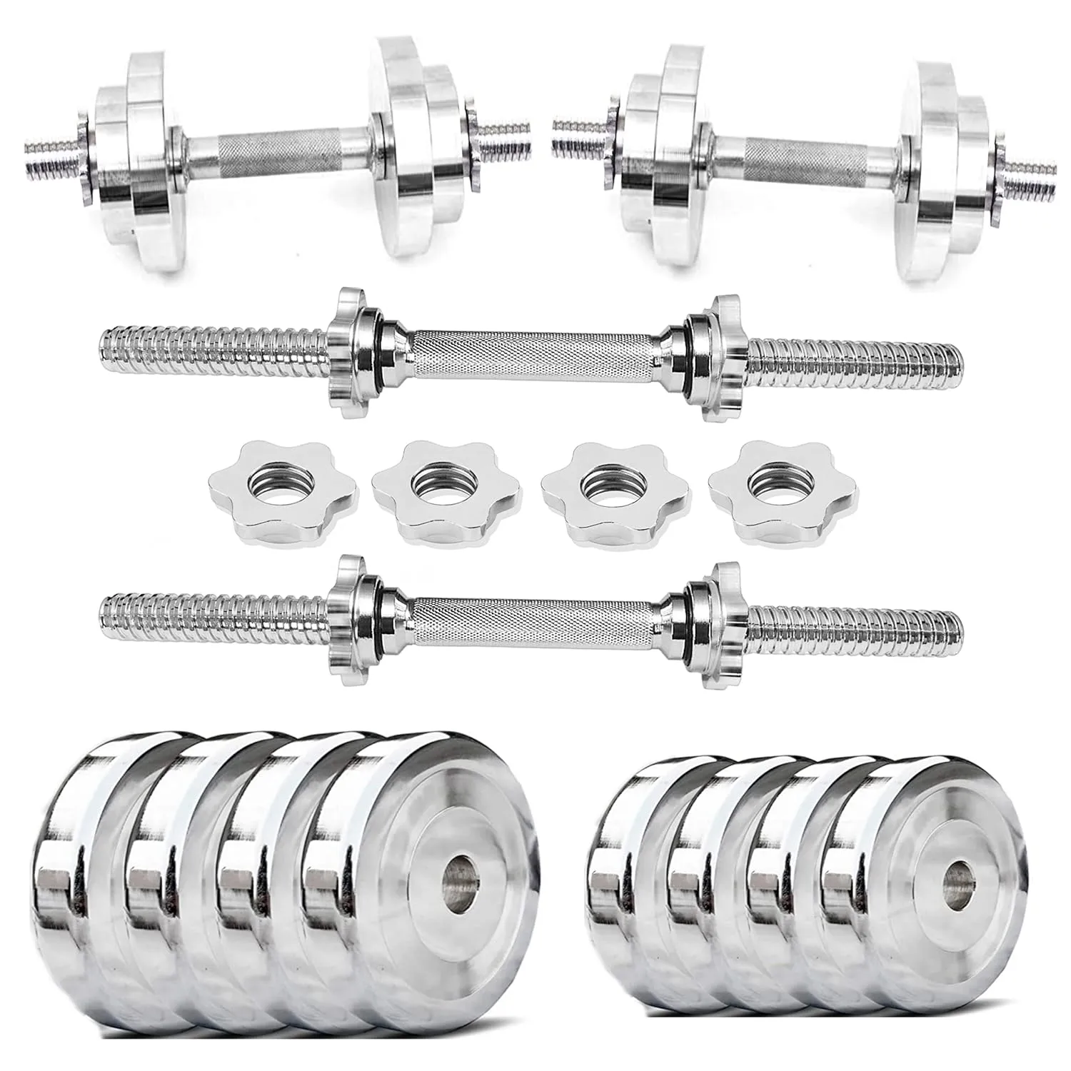 Home Gym Set | Alloy Steel Adjustable Dumbbell Set | Steel Dumbbell Plates | (20-40kg) | Dumbbells | Steel Weight Plates | Home Gym Equipments for Men (40kg Steel Dumbbell Set)