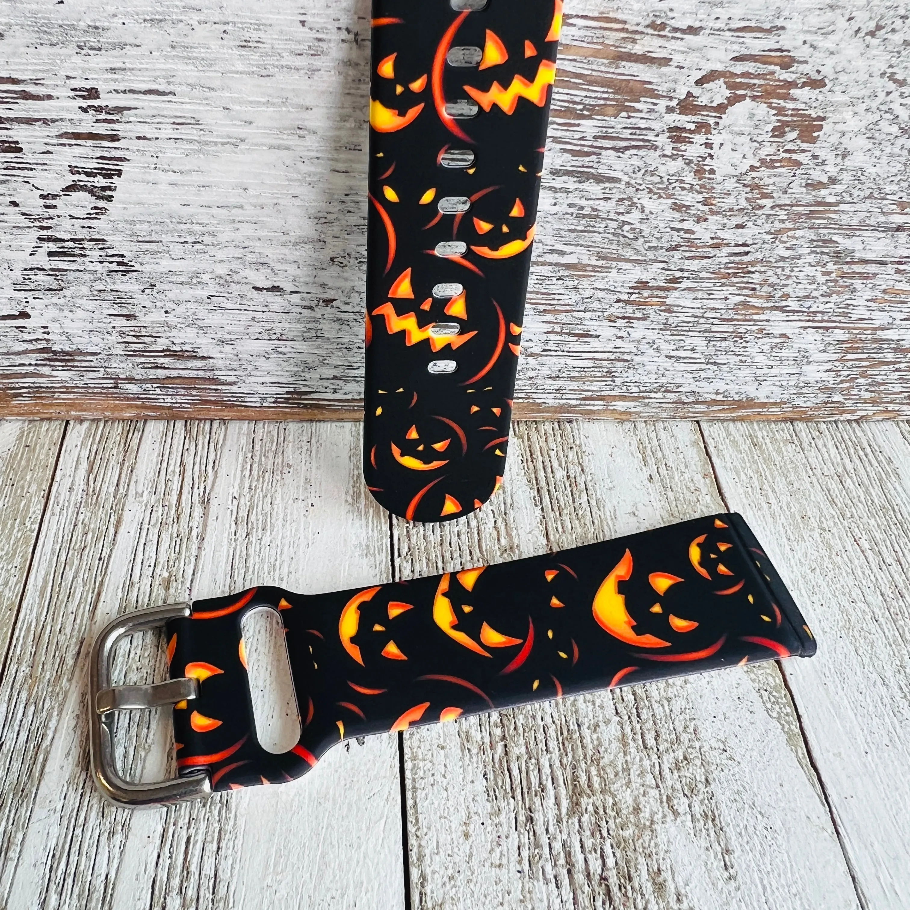 Jack-O-Lantern Print Silicone Band For Fitbit Versa 3/4/Sense