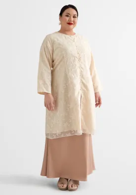 Kaisara Chiffon Embroidery Button Kurung