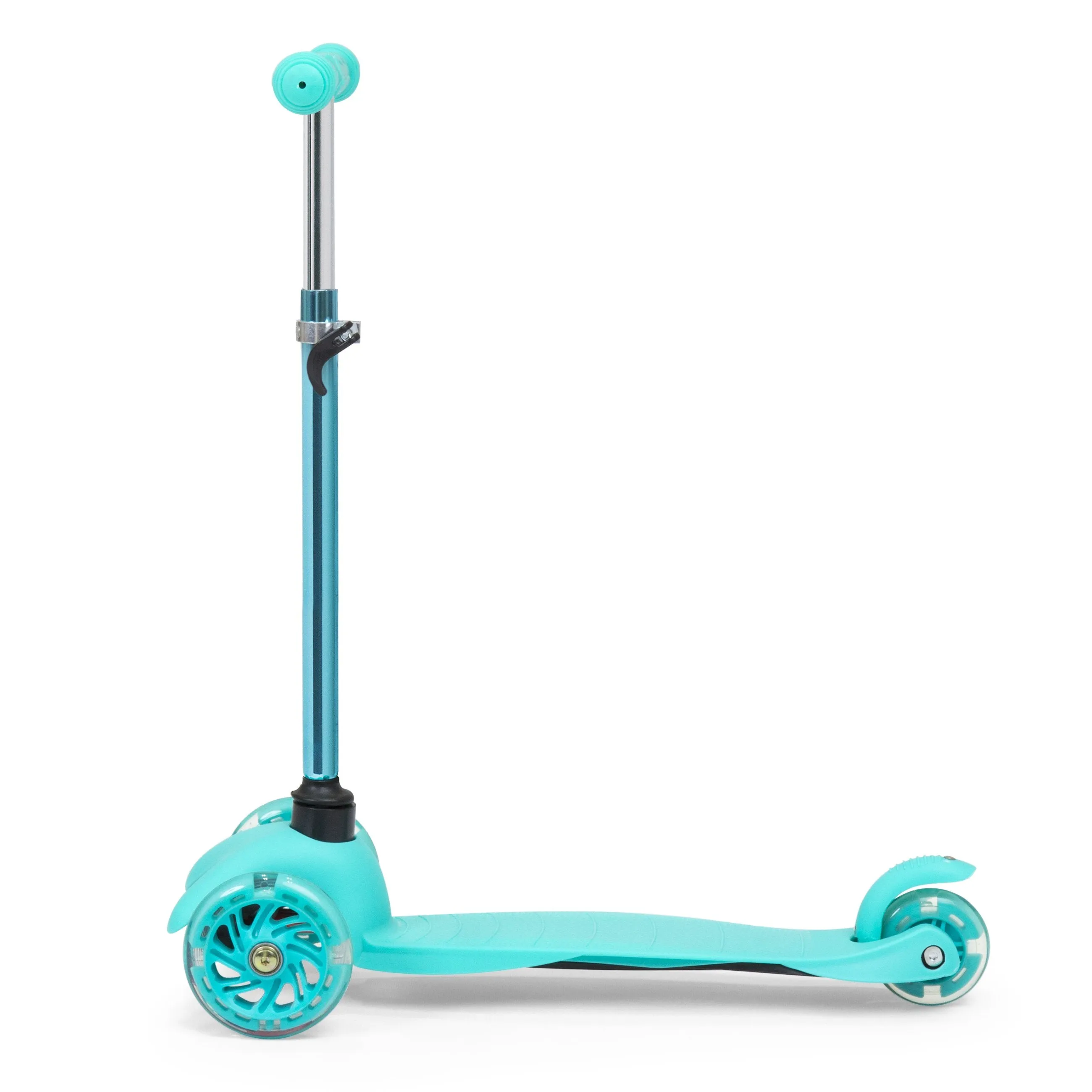 Kids Mini Kick Scooter Toy w/ Colorful Light-Up Wheels, Adjustable T-Bar