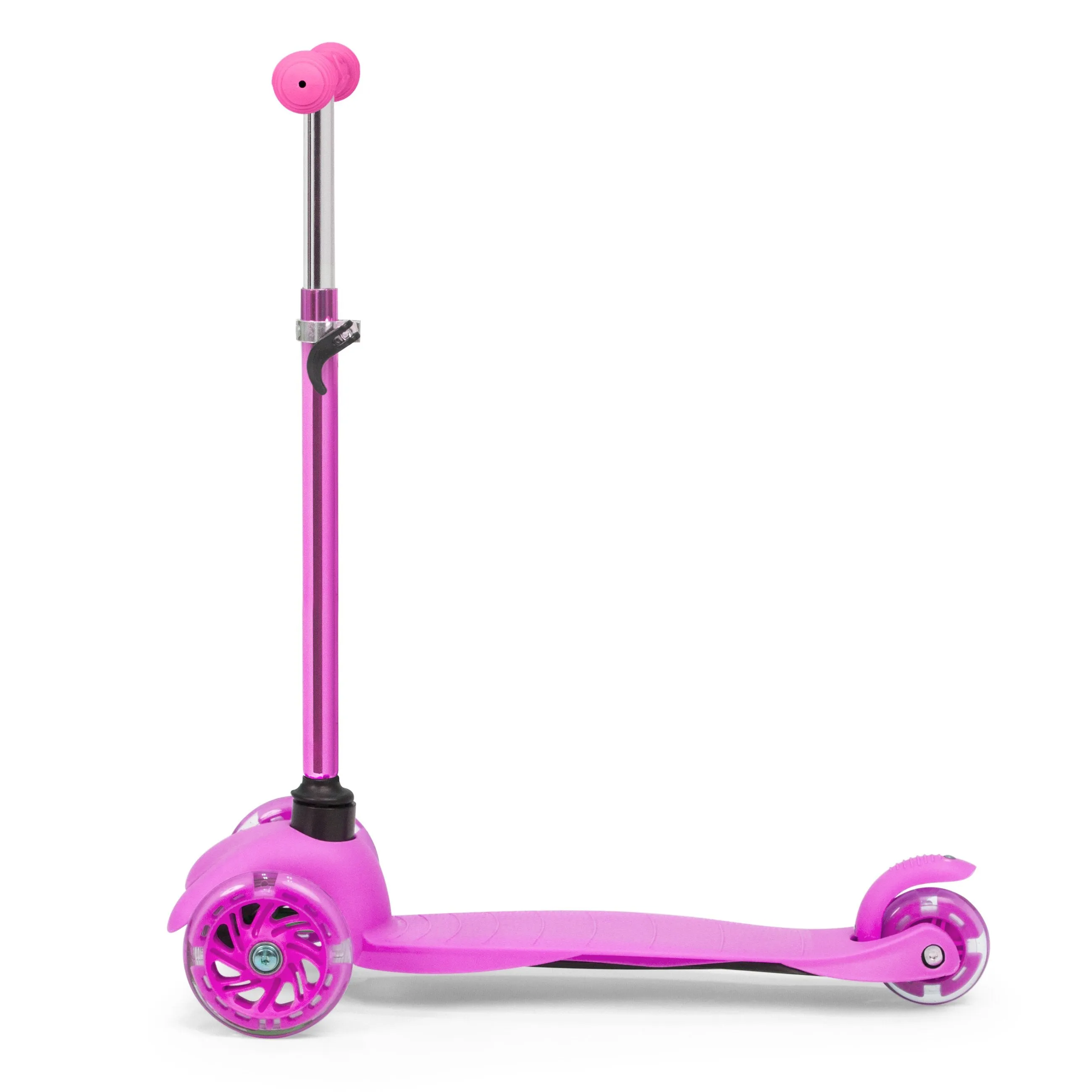 Kids Mini Kick Scooter Toy w/ Colorful Light-Up Wheels, Adjustable T-Bar