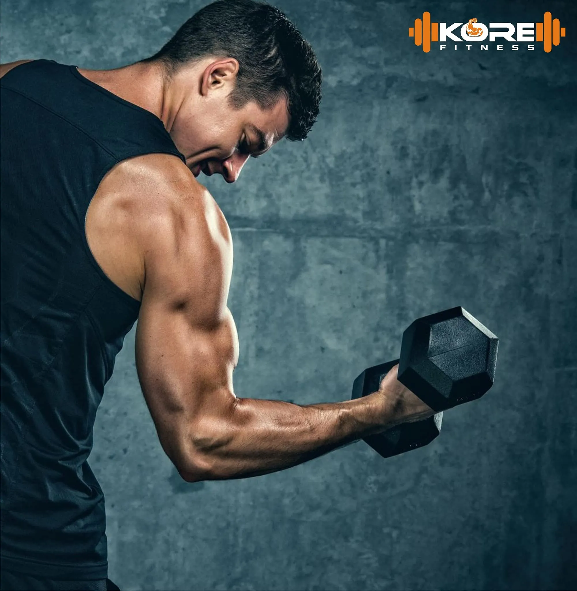 Kore PVC DM-5kg-Combo 161 Fixed Dumbbells Set and Fitness Kit for Men and Women Whole Body Workout, Multicolor