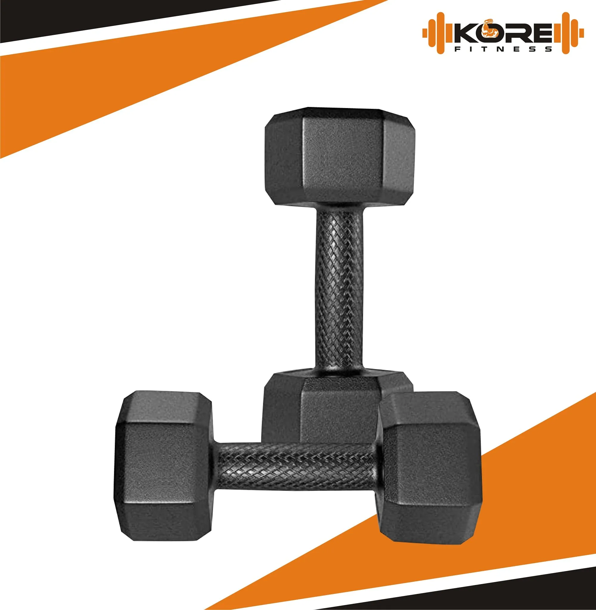 Kore PVC DM-5kg-Combo 161 Fixed Dumbbells Set and Fitness Kit for Men and Women Whole Body Workout, Multicolor