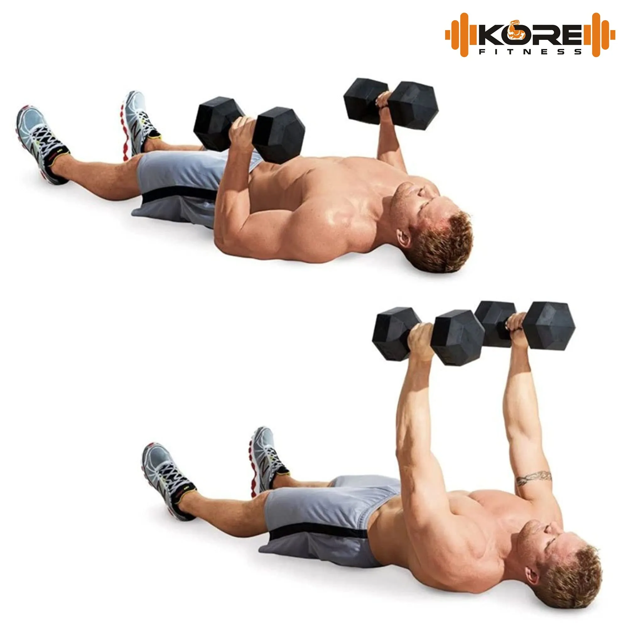 Kore PVC DM-5kg-Combo 161 Fixed Dumbbells Set and Fitness Kit for Men and Women Whole Body Workout, Multicolor