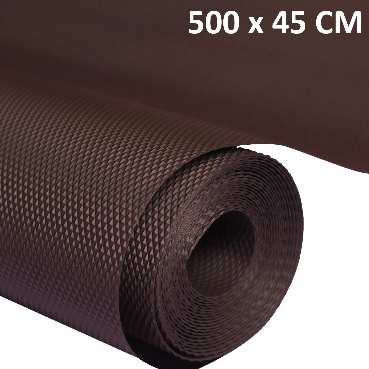 Kuber Industries Multipurpose Textured Super Strong Anti-Slip Mat Liner|Size 45X500 cm (5 Meter Roll, Brown) - CTKTC40252, Standard, Polyvinyl Chloride