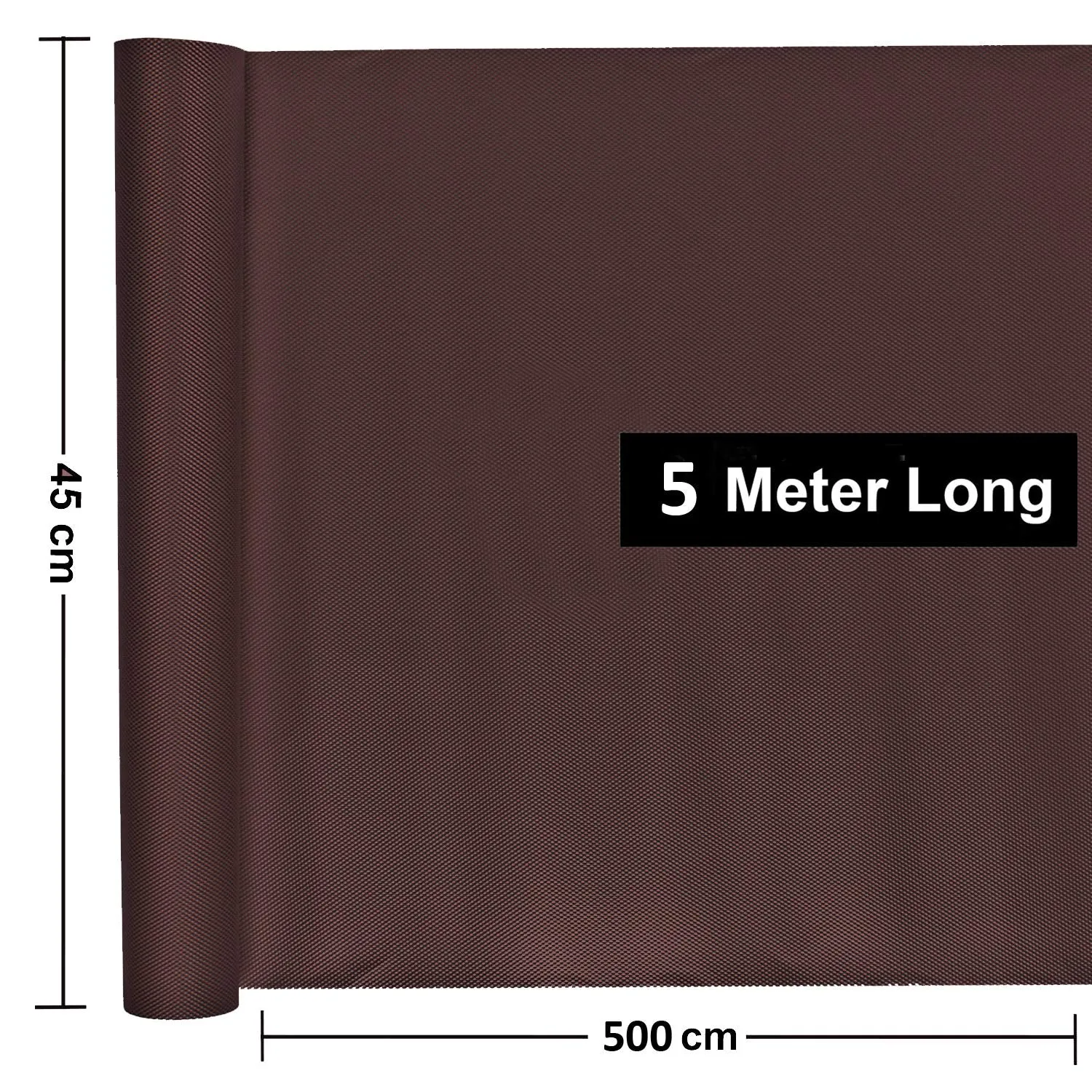 Kuber Industries Multipurpose Textured Super Strong Anti-Slip Mat Liner|Size 45X500 cm (5 Meter Roll, Brown) - CTKTC40252, Standard, Polyvinyl Chloride