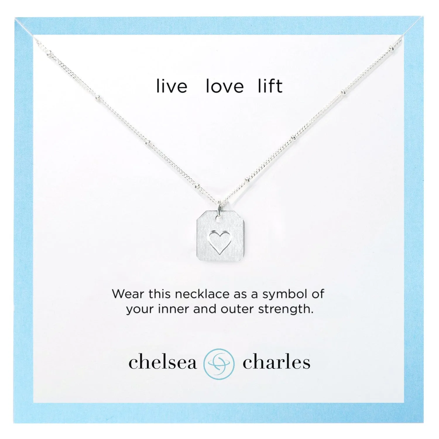 Live Love Lift Mini Free Weight Charm Necklace (Reversible) - Silver