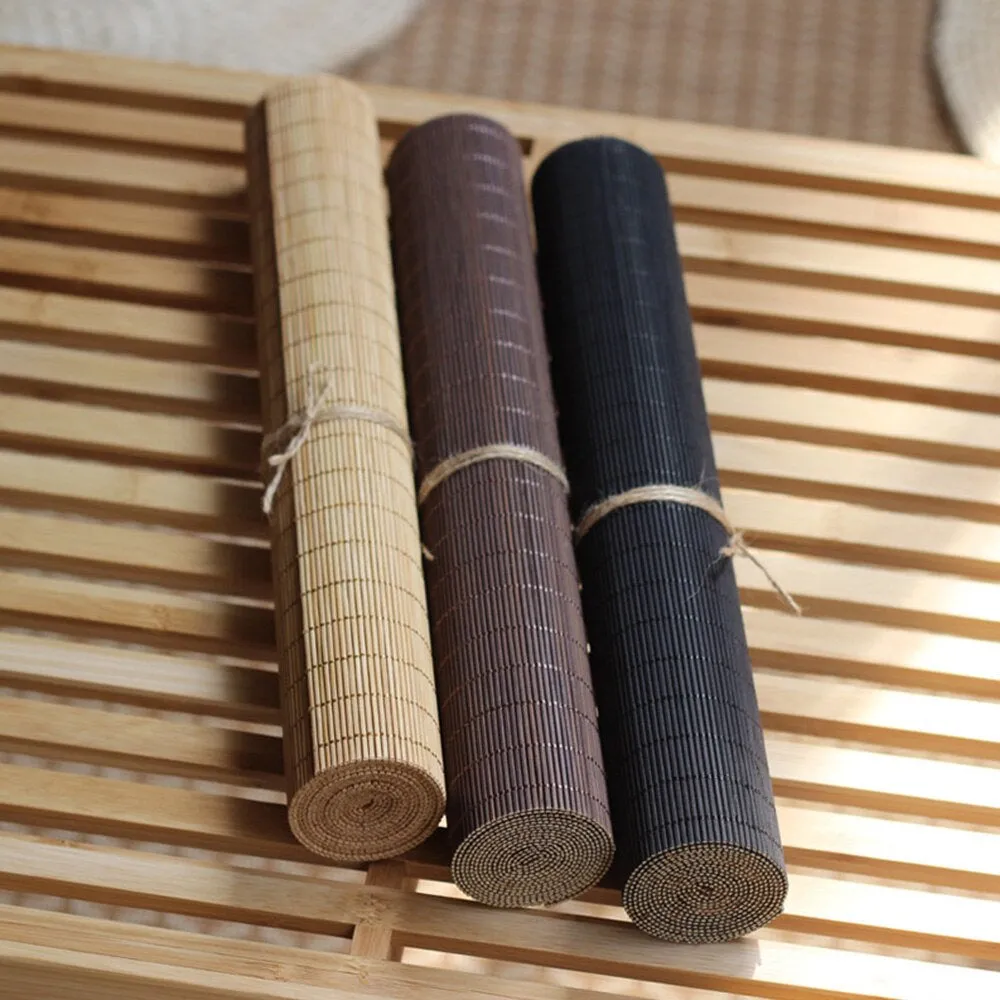 Long Bamboo Table Mat - Place Mats - Non-Slip  Eco-Friendly - Table Decor Mats for Kitchen Dining - Table Runner - Kung Fu Tea - Home Decor