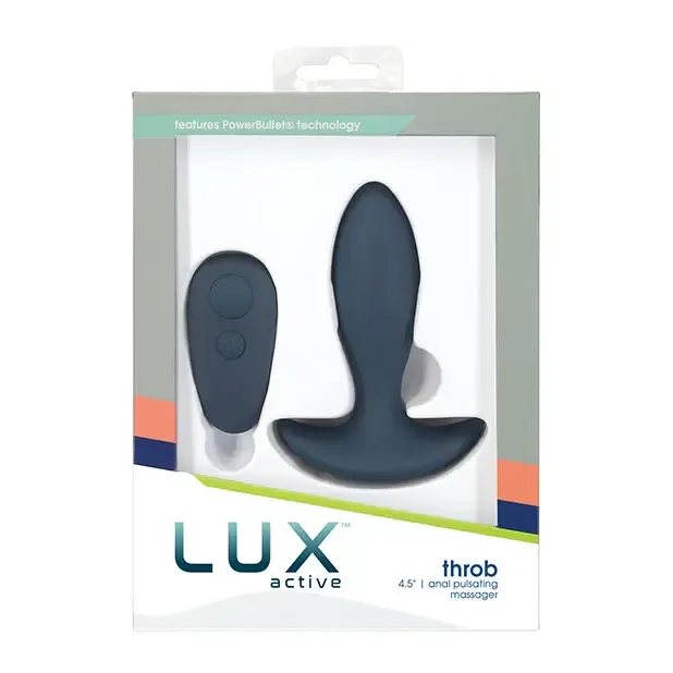 Lux Active Throb Anal Pulsating Massager w/Remote - Dark Blue