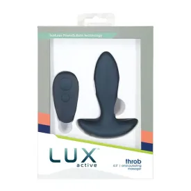 Lux Active Throb Anal Pulsating Massager w/Remote - Dark Blue