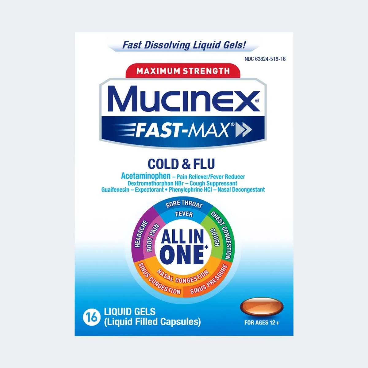 Maximum Strength Fast-Max® Cold & Flu (All-in-One) Liquid Gels