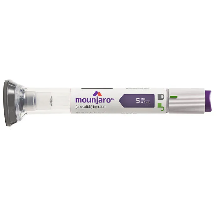 Mounjaro (Tirzepatide) Injection 5 mg/0.5 mL Prefilled Syringes (4-Pack) **Refrigeration Required (RX)