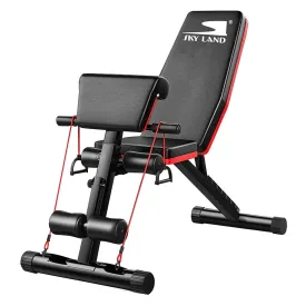 Multi-Function Adjustable Weight Bench EM-1857 With An Extreme Elastic Rope, Black