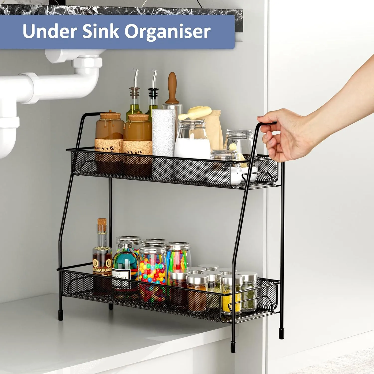 Multipurpose Spice rack for countertop, Makeup organizer, Bathroom Organizer rack