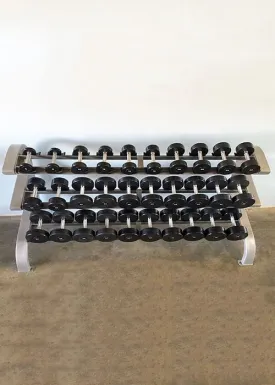 Muscle D 3 Tier Dumbbell rack with round Dumbbells