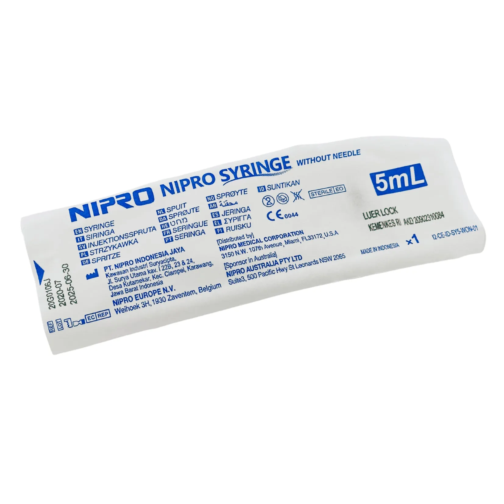 Nipro Syringe Luer Lock 5ml (100)