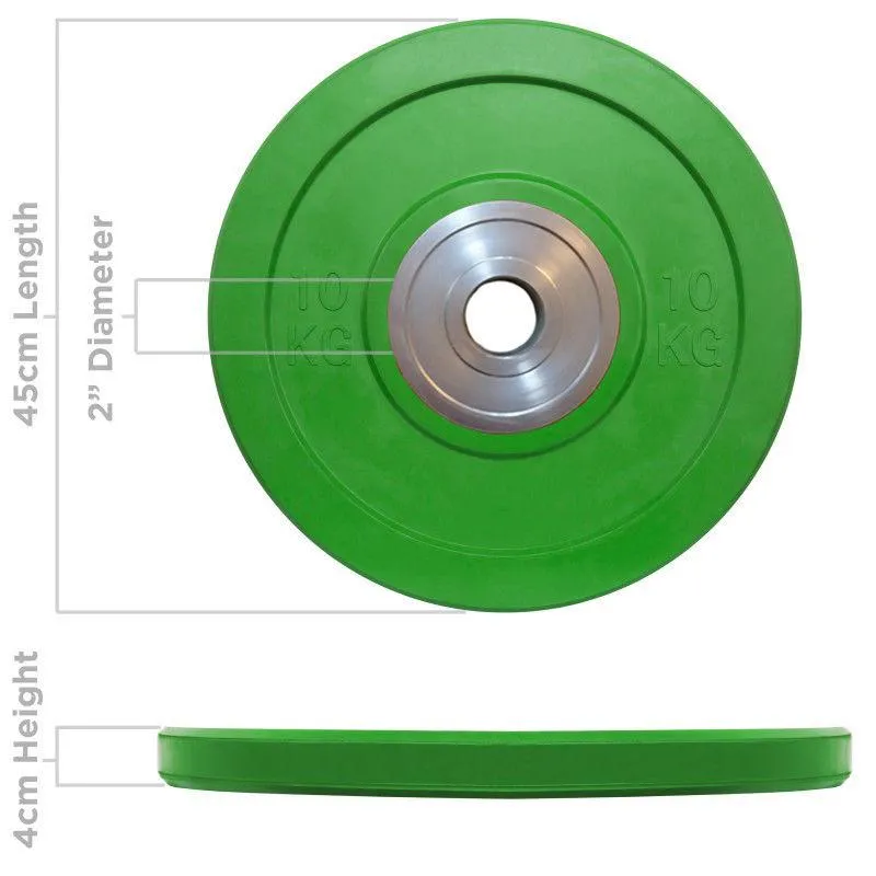 Olympic 2" Bumper Weight Plate 10kg - Green