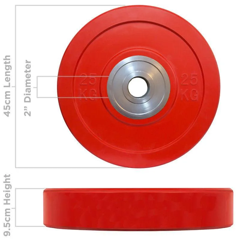 Olympic 2" Bumper Weight Plate 25kg - Red