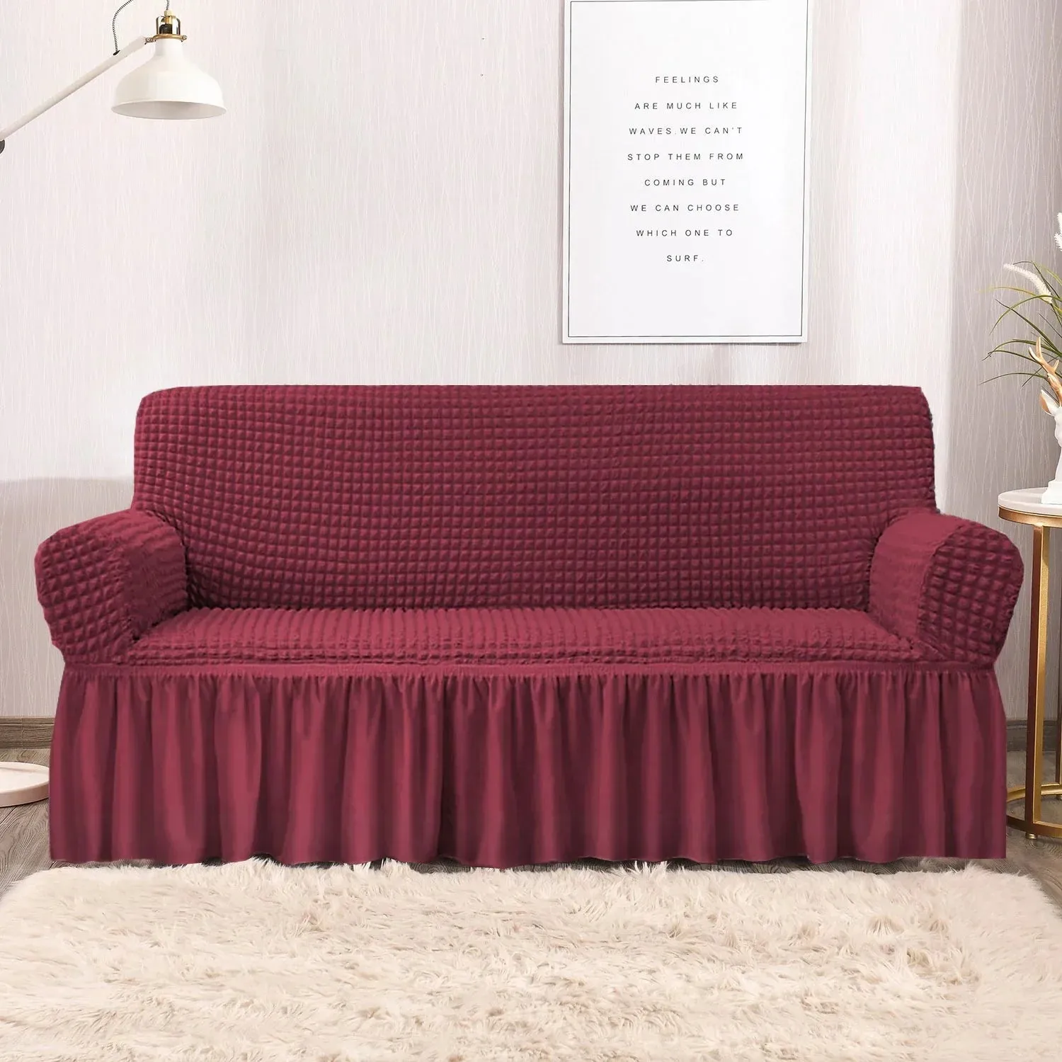 Persian Style Bubble  Sofa Cover - Maroon