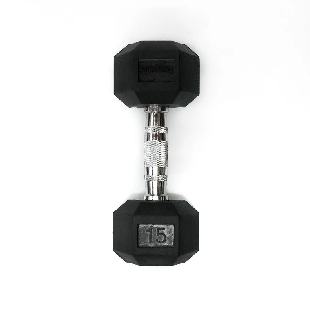 Progression Rubber Hex Dumbbell - 15 lbs