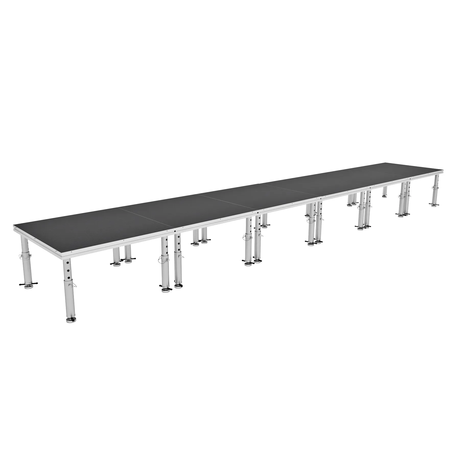 ProX XSU-24X4 PKG StageOne 24' x 4' Ft. Portable Stage Package - Includes 6x Units with Telescoping 16-22" Adjustable legs