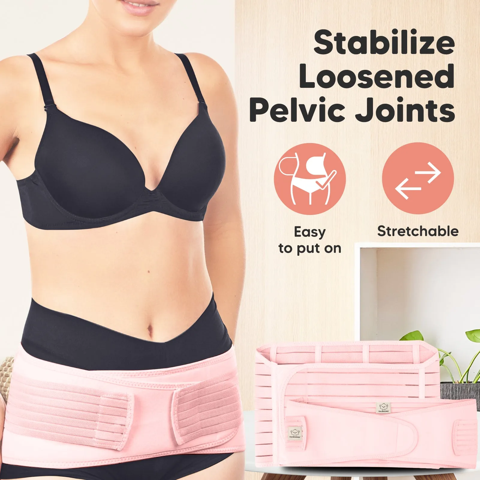 Revive 3-in-1 Postpartum Recovery Support Belt (Blush Pink)