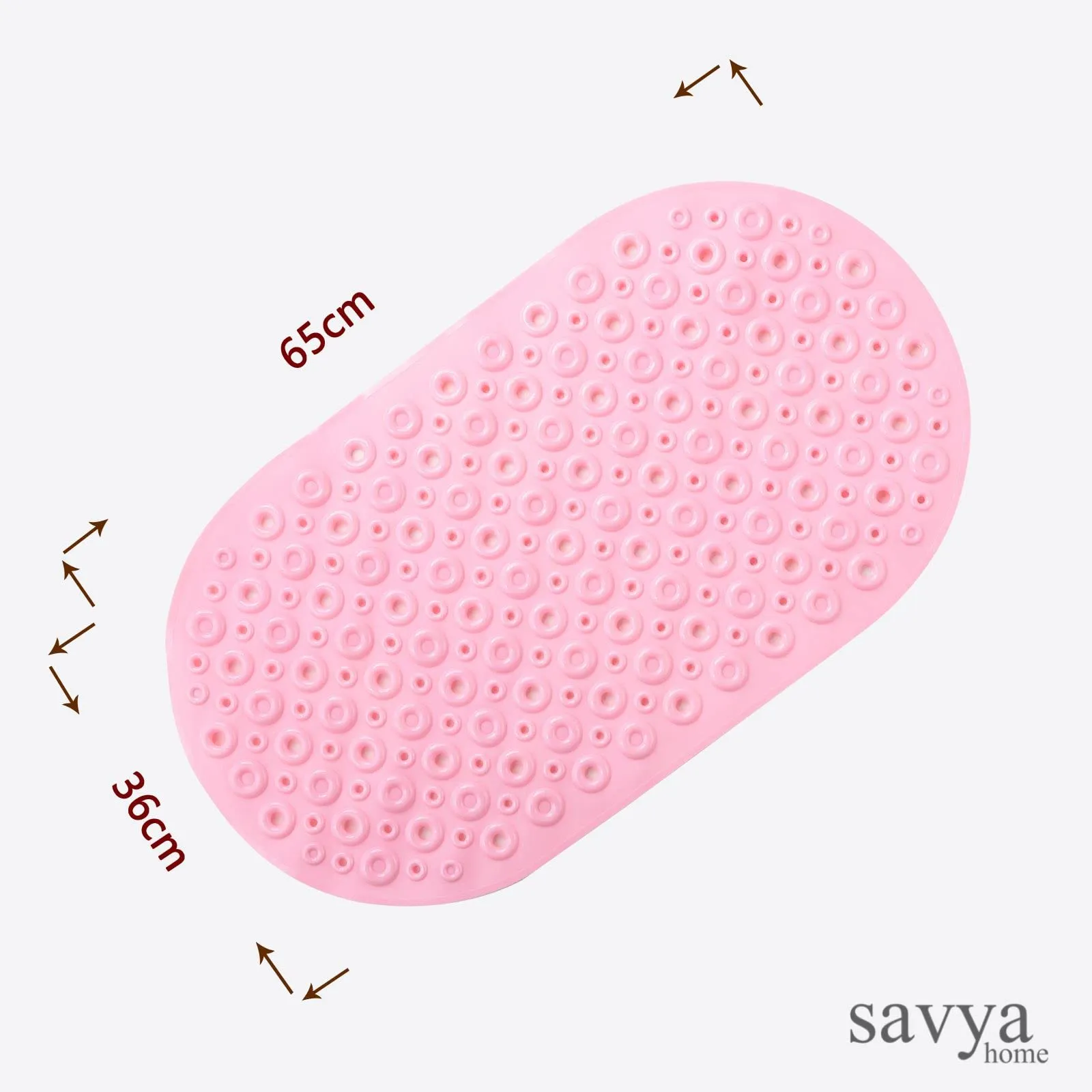 Savya Home Diatom Mud Oval Bathroom Floor Mat PVC/Non-Slip & Soft/Light Weight Mat for Living Room, Anti Skid Mat for Bathroom Floor/Shower Mat/Multipurpose Mat (Dark Blue) (Light Pink)