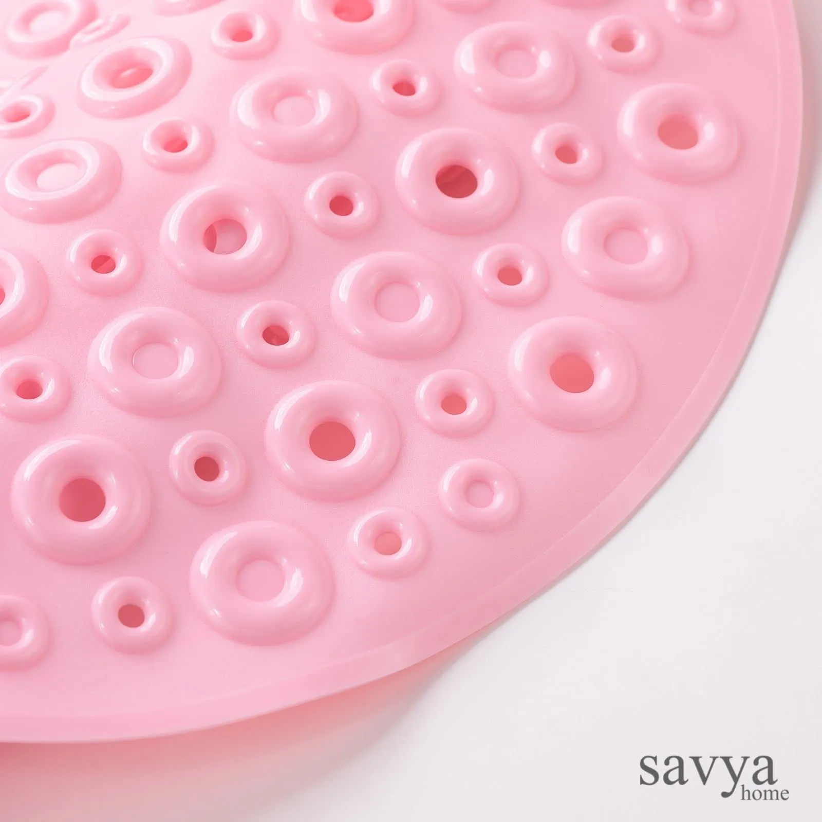 Savya Home Diatom Mud Oval Bathroom Floor Mat PVC/Non-Slip & Soft/Light Weight Mat for Living Room, Anti Skid Mat for Bathroom Floor/Shower Mat/Multipurpose Mat (Dark Blue) (Light Pink)