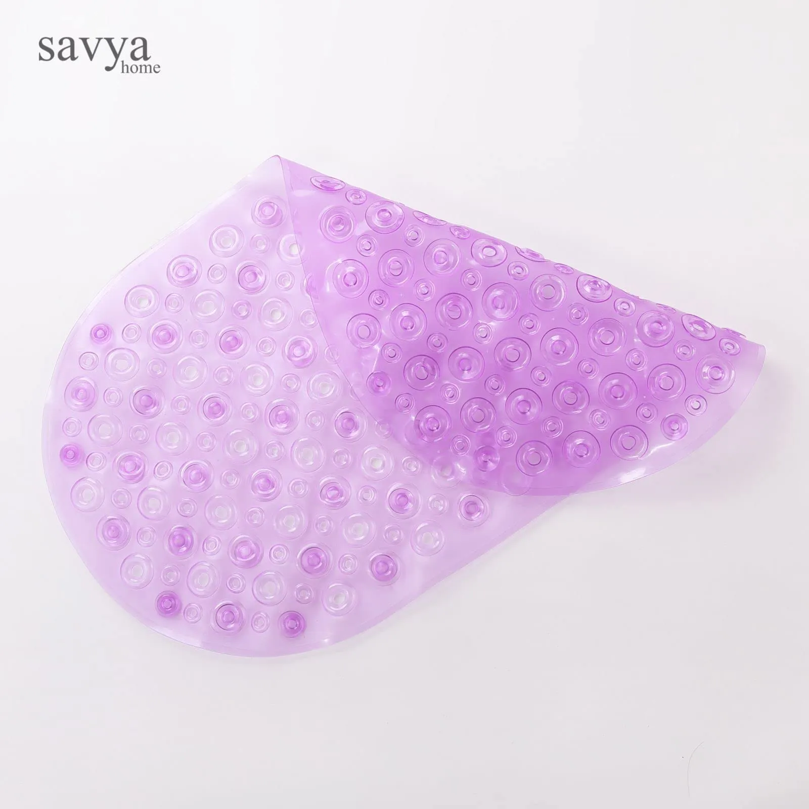 Savya Home Diatom Mud Oval Bathroom Floor Mat PVC/Non-Slip & Soft/Light Weight Mat for Living Room, Anti Skid Mat for Bathroom Floor/Shower Mat/Multipurpose Mat (Purple) (Purple)