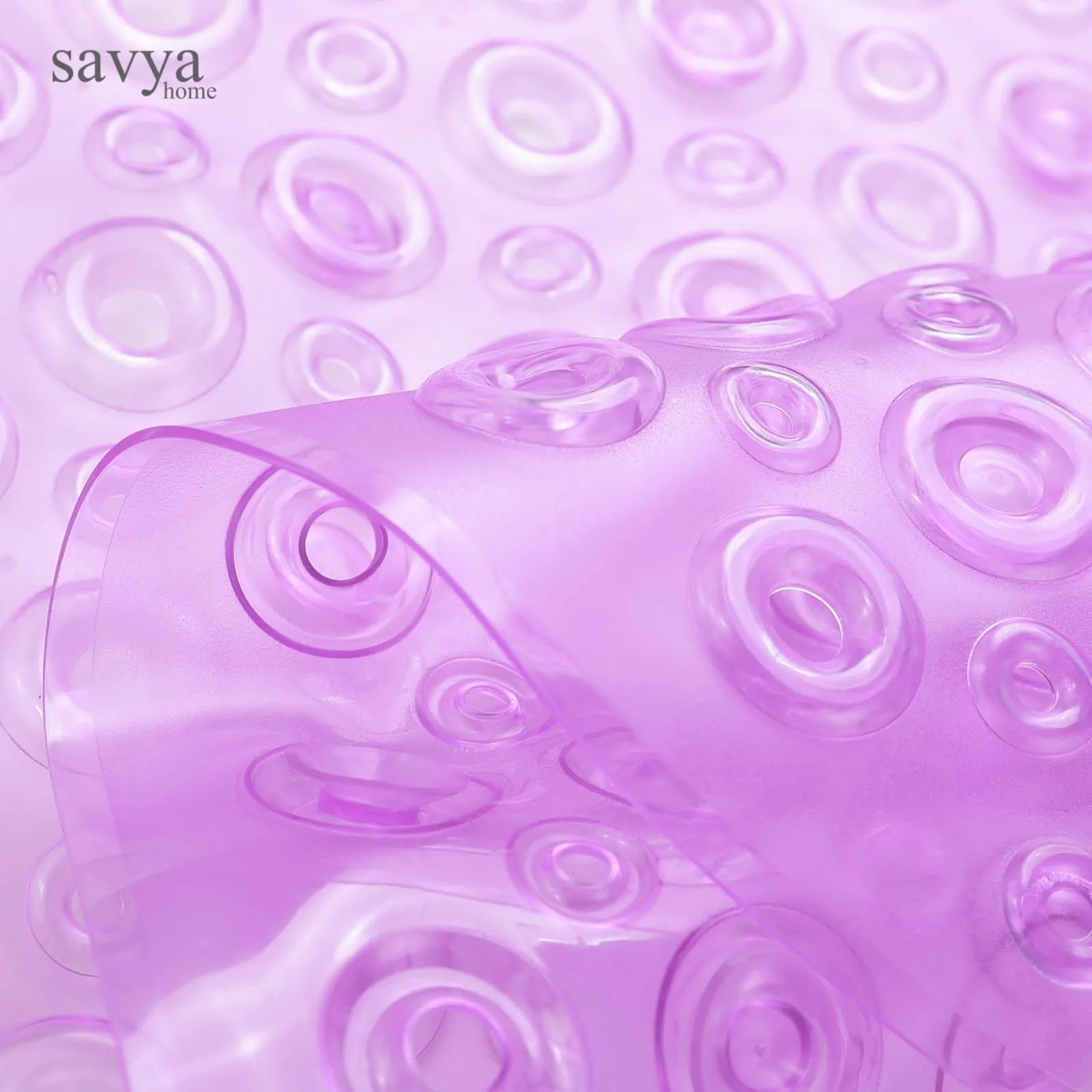 Savya Home Diatom Mud Oval Bathroom Floor Mat PVC/Non-Slip & Soft/Light Weight Mat for Living Room, Anti Skid Mat for Bathroom Floor/Shower Mat/Multipurpose Mat (Purple) (Purple)