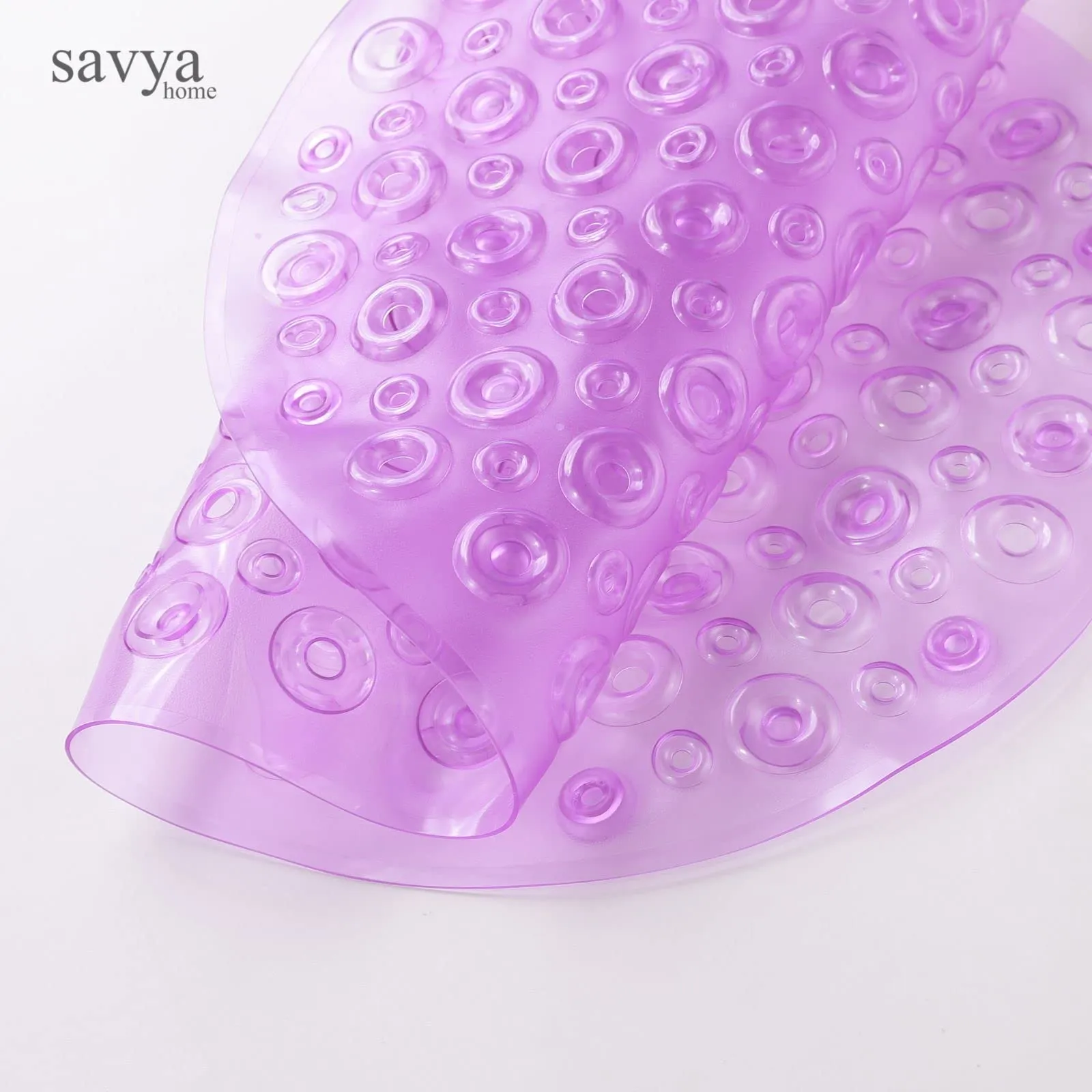 Savya Home Diatom Mud Oval Bathroom Floor Mat PVC/Non-Slip & Soft/Light Weight Mat for Living Room, Anti Skid Mat for Bathroom Floor/Shower Mat/Multipurpose Mat (Purple) (Purple)