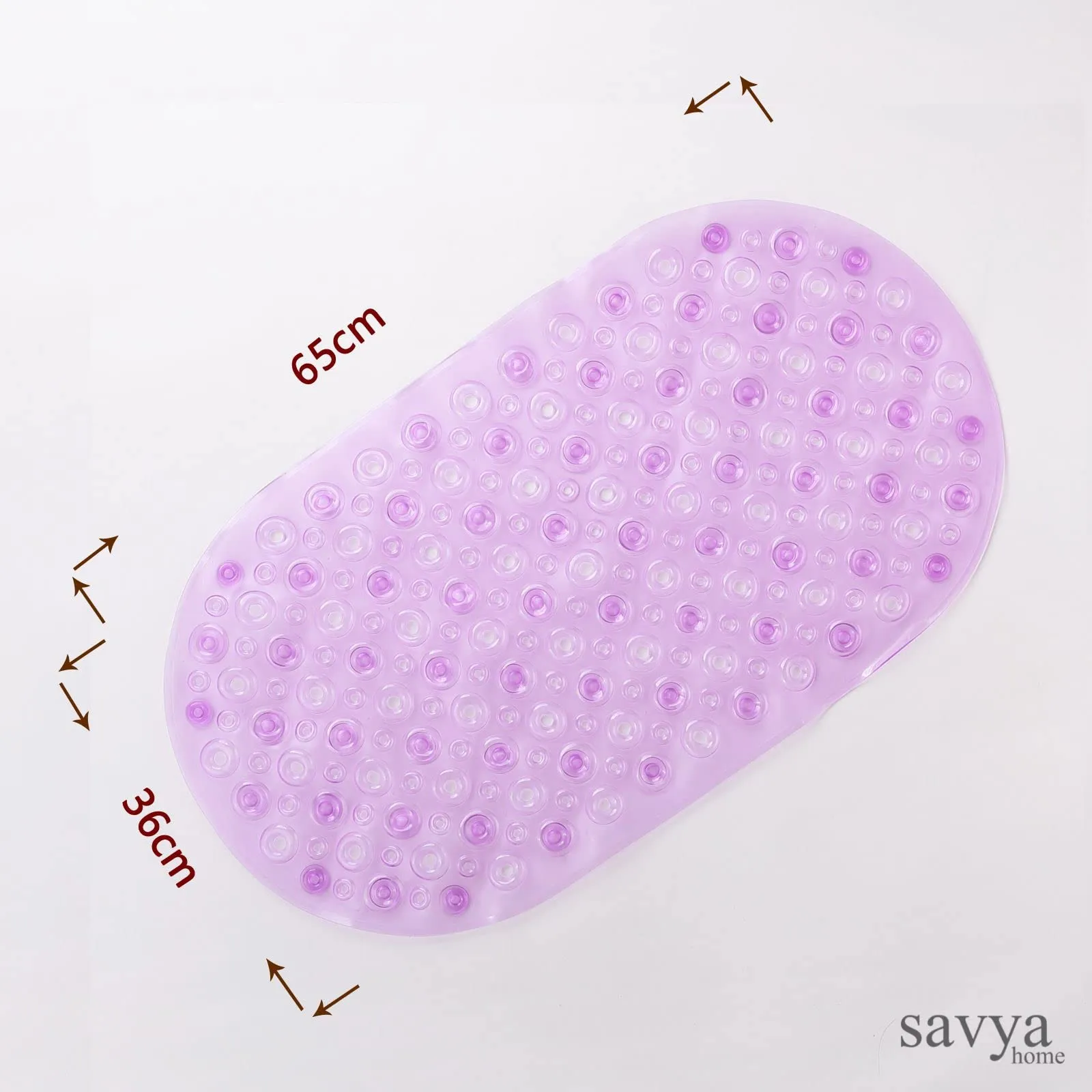 Savya Home Diatom Mud Oval Bathroom Floor Mat PVC/Non-Slip & Soft/Light Weight Mat for Living Room, Anti Skid Mat for Bathroom Floor/Shower Mat/Multipurpose Mat (Purple) (Purple)