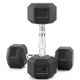 SKY LAND HEX Dumbbell Rubber Coated Cast Iron Hexagonal Dumbbells 32.5 kg*2 for Professional Exercise | Premium Hand Weight Dumbbell | Strength Training Equipment | Full Body Workout -EM-9260-32.5