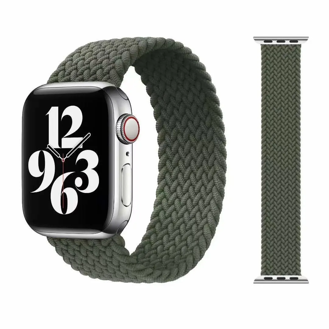 Solo Loop Bands Compatible With Apple Watch Band for 38MM 40MM 41MM L-Green