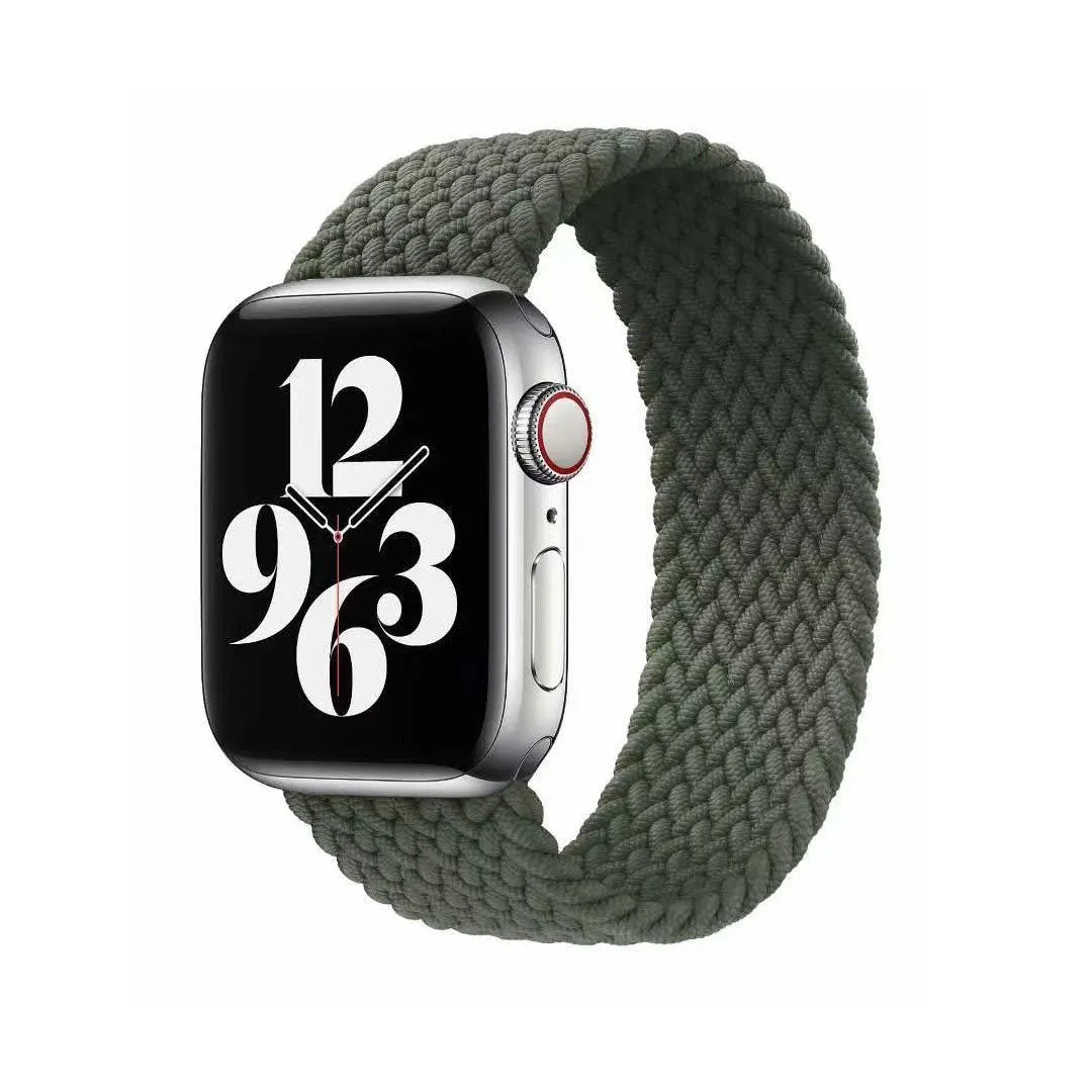 Solo Loop Bands Compatible With Apple Watch Band for 38MM 40MM 41MM L-Green