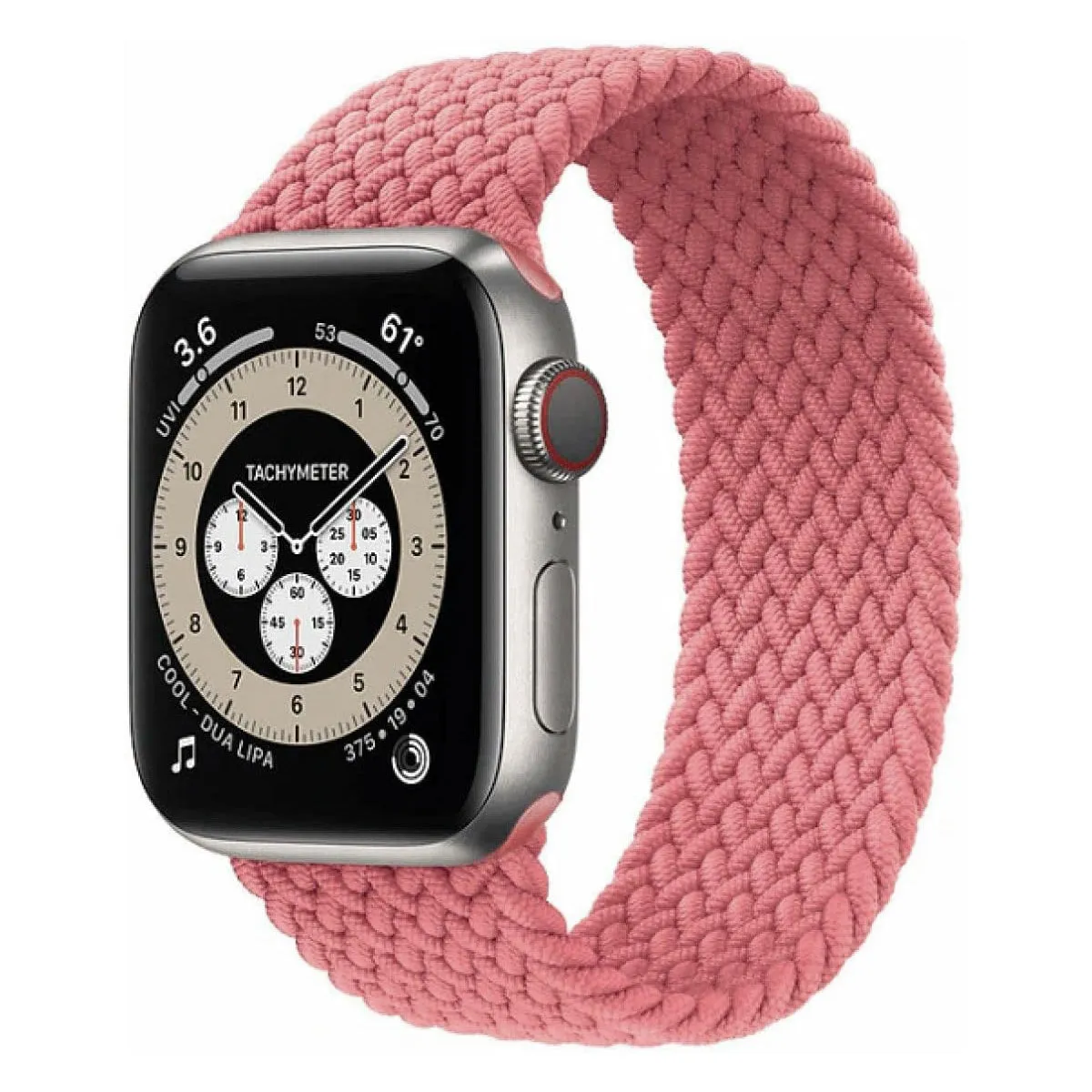 Solo Loop Bands Compatible With Apple Watch Band for 38MM 40MM 41MM L-Pink