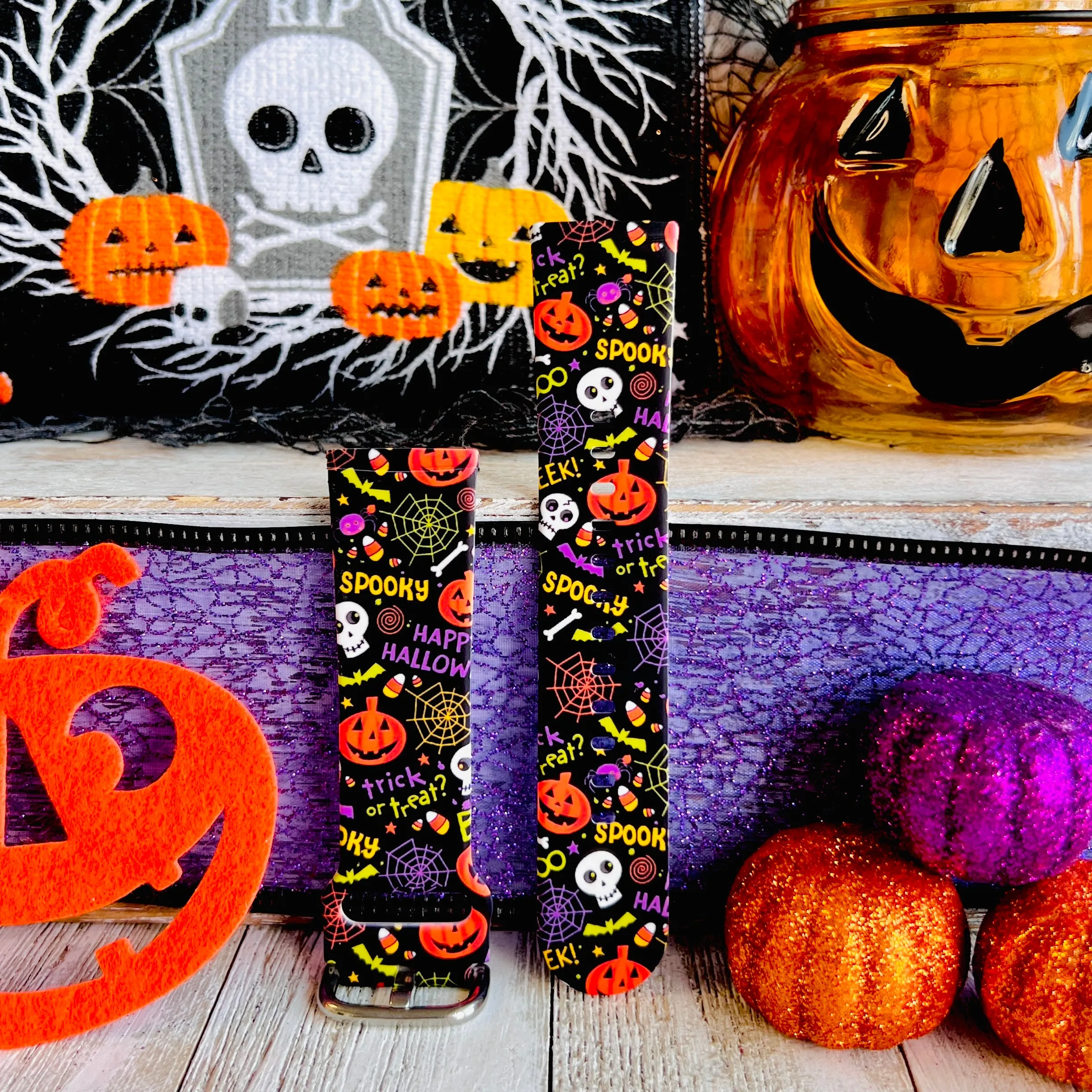 Spooky Print Silicone Band For Fitbit Versa 3/4/Sense