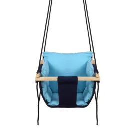 Sprointal Wood Swing For Kids | Jhula For Kids | Jhula For Baby | Baby Swing Hanging Indoor Outdoor | Baby Garden Swing With 2 Pillows (6 Months To 4 Years) (Up To 20 Kg) (Blue), 30.5 centimeters