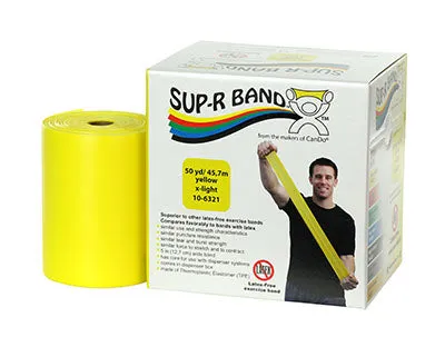 Sup-R Band Latex Free Exercise Band - 50 yard roll - Yellow - x-light