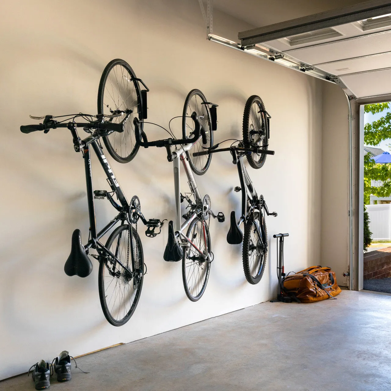 Swivel Mount Bike Storage Rack | 4 Bicycle | Garage Wall Hook | Deep Water