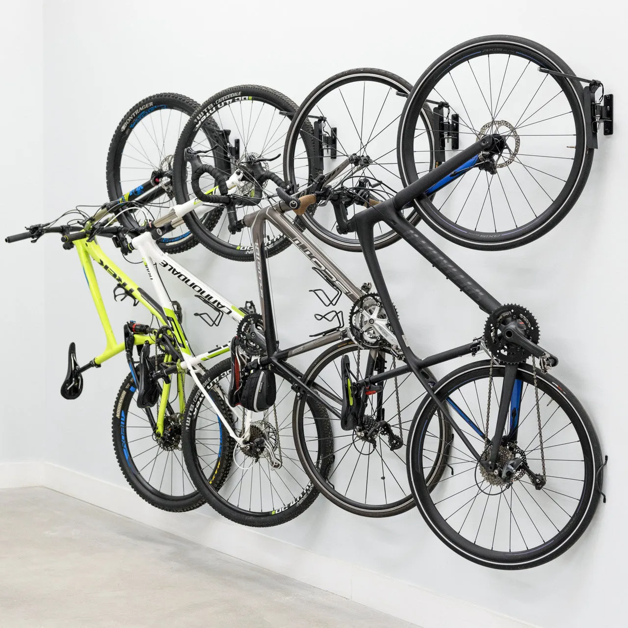 Swivel Mount Bike Storage Rack | 4 Bicycle | Garage Wall Hook