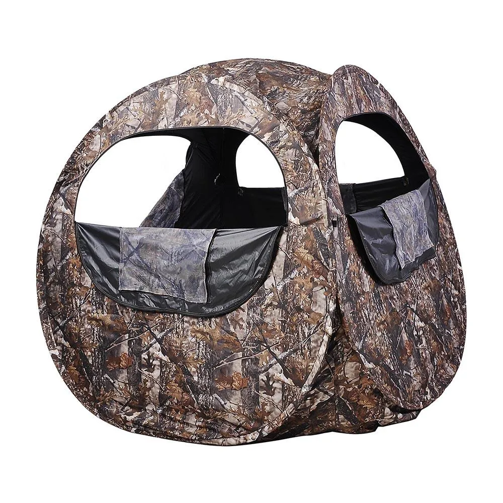 TheLAShop 2-Person Pop Up Hunting Blind Tent Camo w/ Carrying Bag