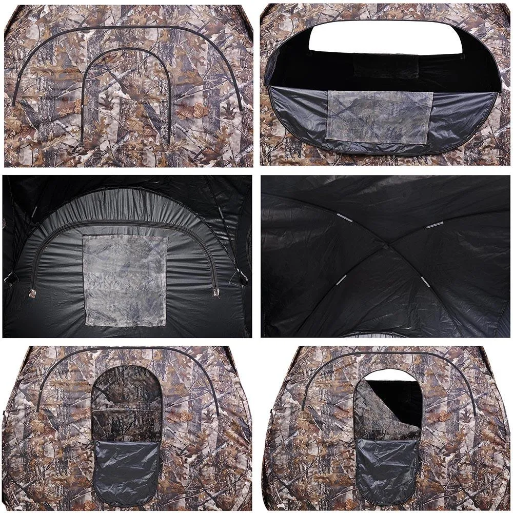 TheLAShop 2-Person Pop Up Hunting Blind Tent Camo w/ Carrying Bag