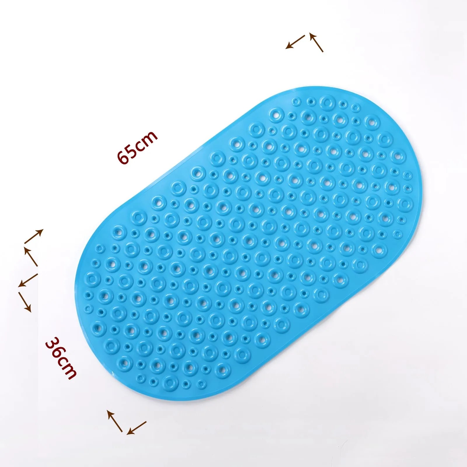 UMAI X SAVYA Home - Blue Nonslip Soft Rubber Bath Mat, Rain Mat for Bathtub and Shower, Anti Slip, Anti Bacterial, Machine Washable PVC Bath Mat for Bathroom | Size : 65 x 36 cm