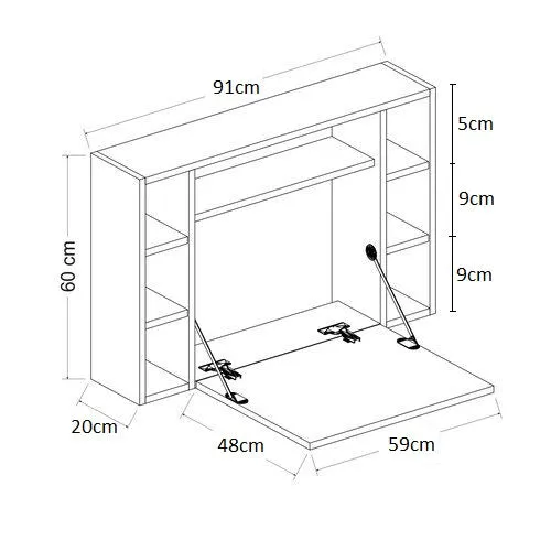 Wall-Mounted Floating Table Laptop Home Office Desk With Drawer By Miza