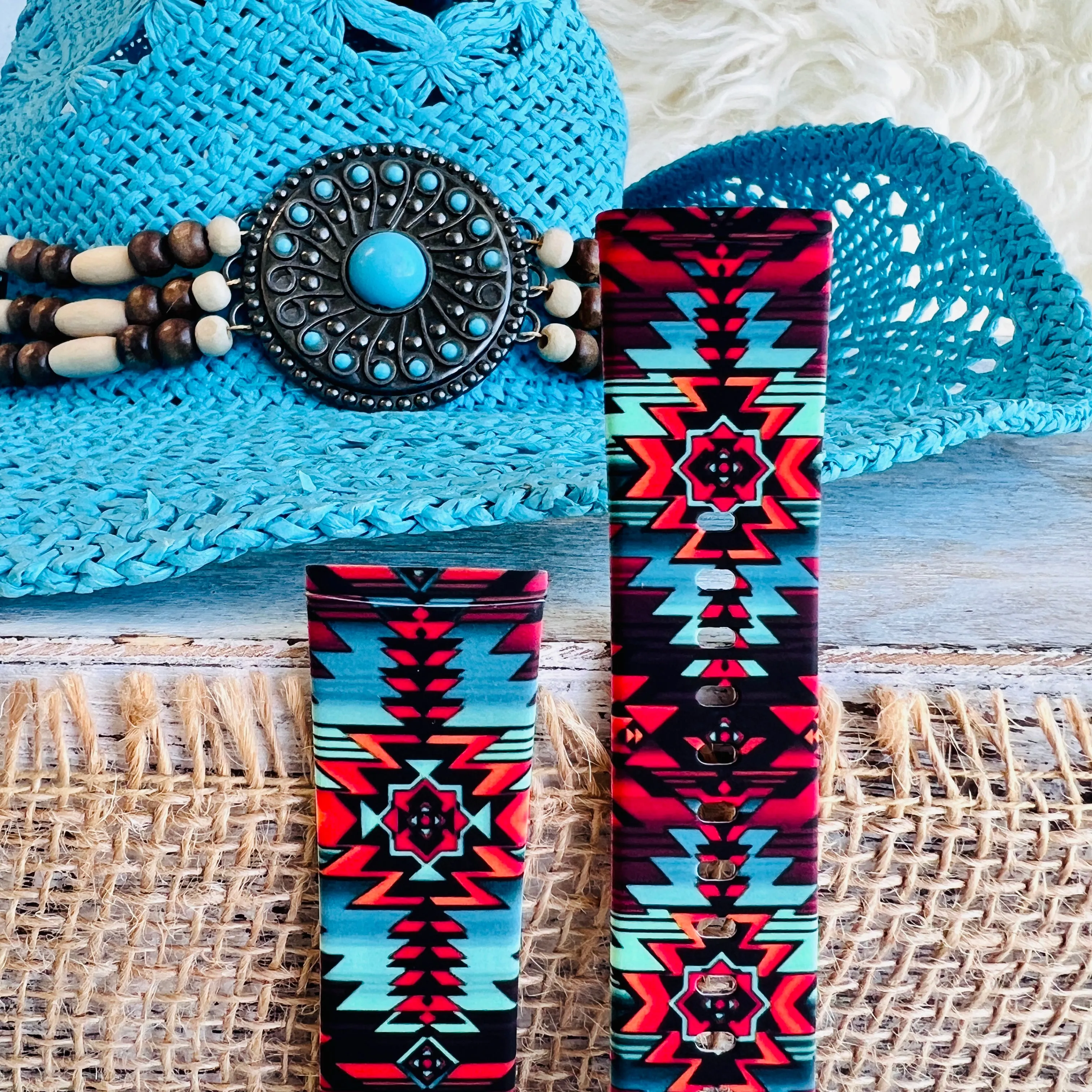 Western Boho-Aztec Print Silicone Band For Fitbit Versa 3/4/Sense