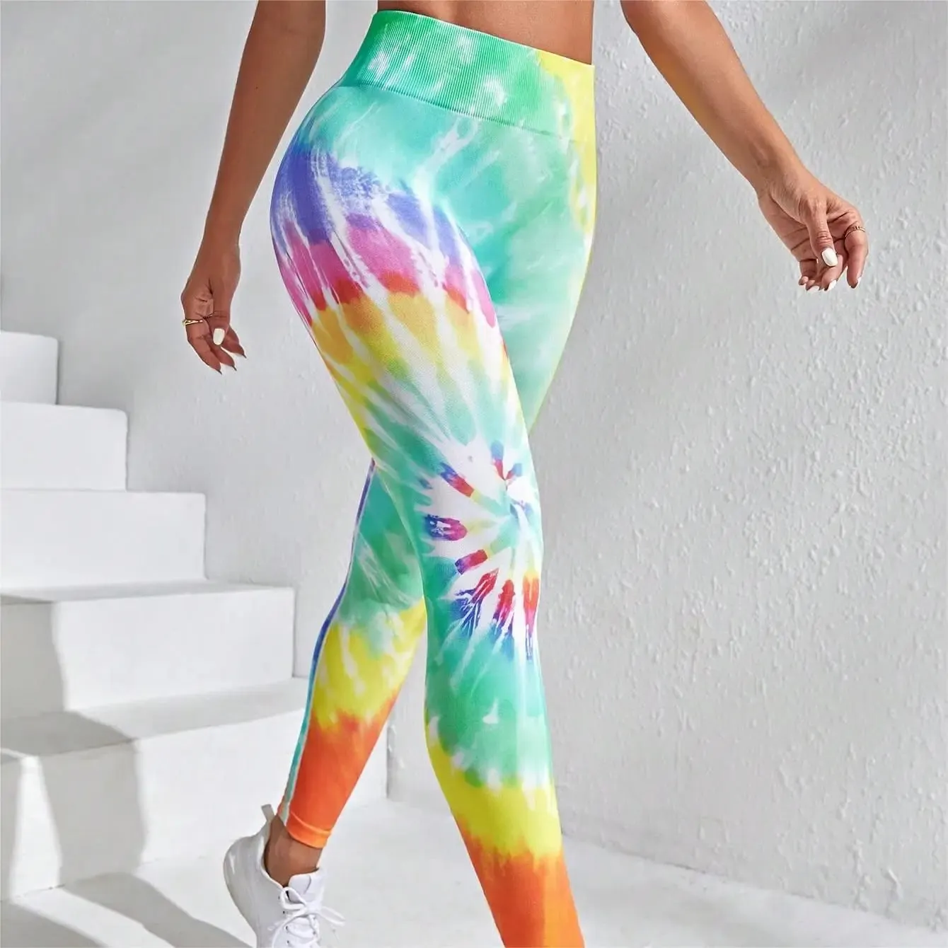 Yoga 3D Print Tie Dye Sports Pants Women Seamless  Leggings High Waist Fitness Push Up Leggings Gym Clothing Workout Tights