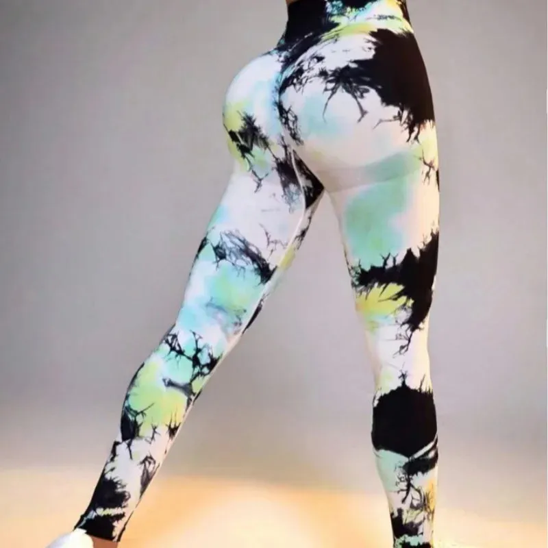 Yoga 3D Print Tie Dye Sports Pants Women Seamless  Leggings High Waist Fitness Push Up Leggings Gym Clothing Workout Tights